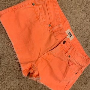 Neon Orange Shorts from Pink!